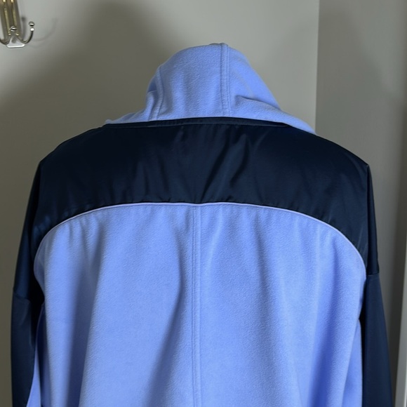 Athleta Zion Microfleece Half Zip Hooded Yoga Recycled Midweight Blue Sz L - Picture 9 of 14